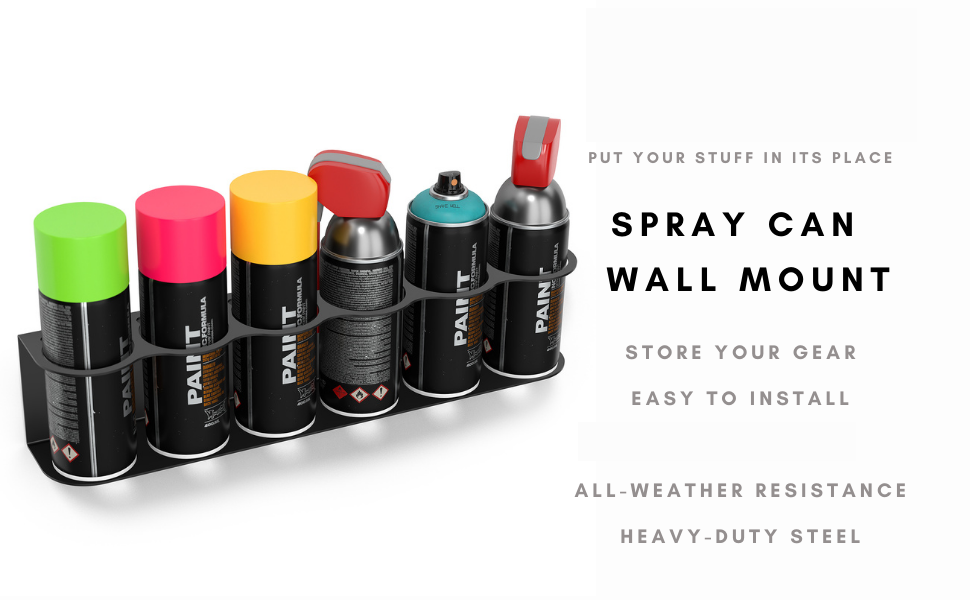 Wall Mounted Steel Holder for Spray Cans Space-Saving Garage and Workspace Organizer