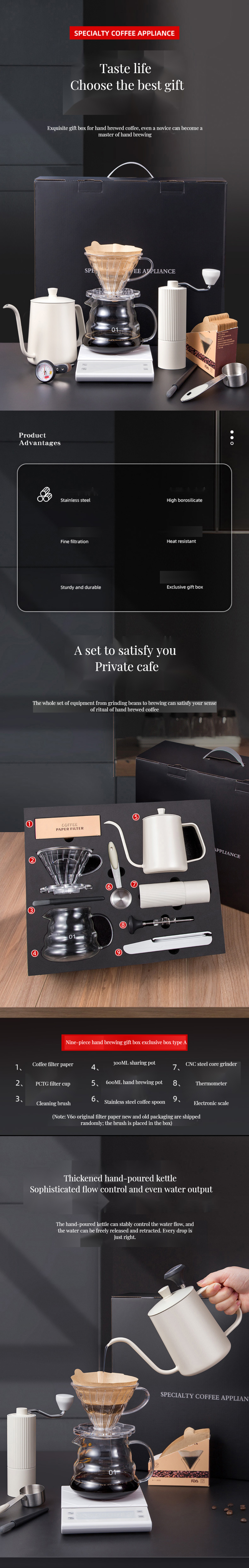 Adjustable Speed Cordless Manual Coffee Grinder Mill 48mm Flat Burr Stainless Steel for Travel