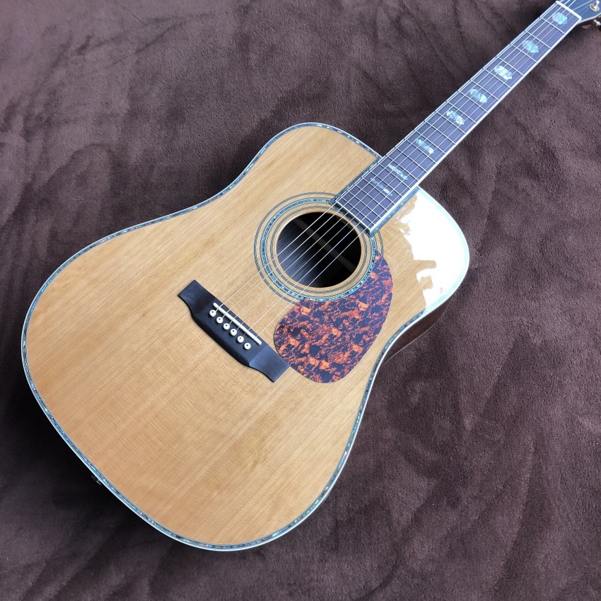 Custom 41 Inch D Body Solid Cedar Wood Top Back Side Sandalwood Acoustic Guitar