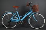 EN standard steel 26 inch OL retro city bike for lady with Shimano 7 speed with