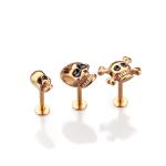 Hot Sale Fashion Silver Skull Barbell Lip Bar Body Piercing Jewelry