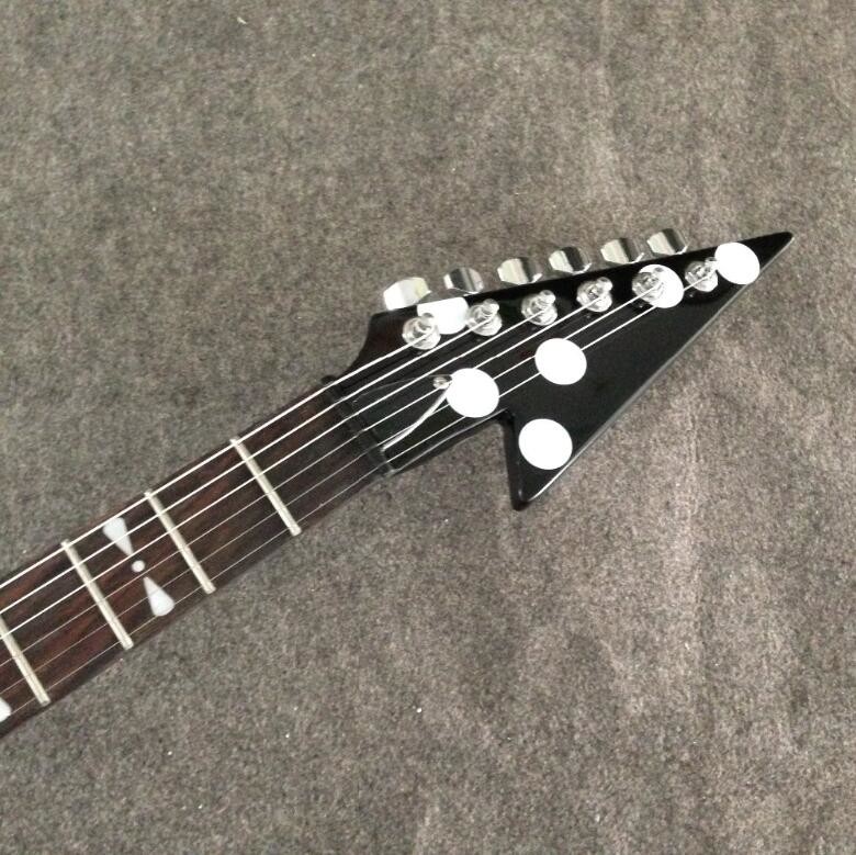 Stock Randy Rhoads Guitar Harpoon Polka Dot Flying V standard electric Guitar Replica Collectible