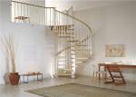 Outdoor / Indoor Metal Spiral Staircase White Power Coating Central Beam Stairs