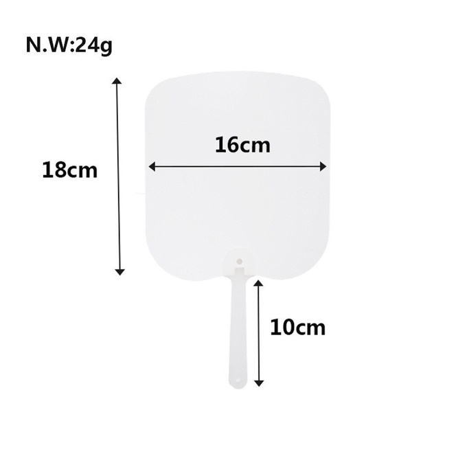 DIY Double-Sided Printed Sublimation Advertising Fan Promotional Gift PET Plastic Fan