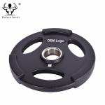 Black 2-Inch Rubber Weight Disc Plates with 3 Grips