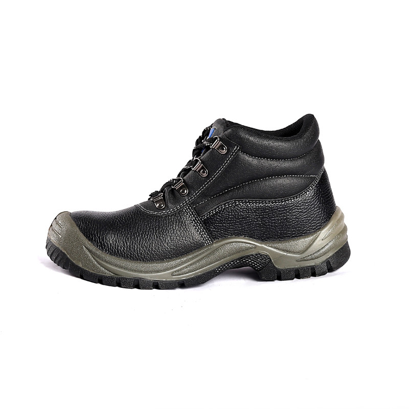 OEM Factory Black Leather Construction Safety Boots Work Steel Toe Steel Plate Safety Shoes