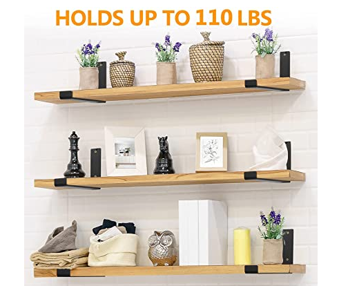 DIY Floating Shelf Stainless Steel J Brackets with Lip Wall Mounting Metal Shelf Supports