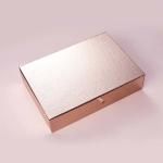 Rose Golden Foldable Cosmetic Travel Box With Makeup Mirror