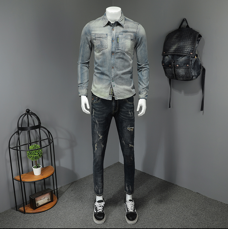 Full Sleeve Length DRESS SHIRTS 2022 Unique Design Spring Fashion Men's Retro Flower Shirt
