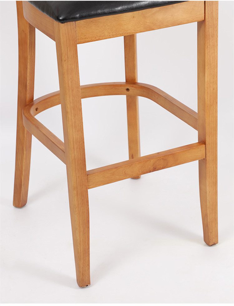 Wooden Cafe Bar Stools With Backs Retro Industrial 65cm 25.59"