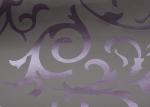 Embossed Removable European Style Purple Flower Wallpaper For TV Background