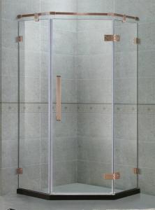 Quality 135 Degree Stainlees Steel Hinge Shower Enclosures Swing Red Bronze Support Bar For Apartment wholesale