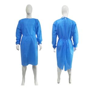 Quality GB15979-2002 Safety Standard Waterproof Breathable Non Sterile SMS Fabric Isolation Gown wholesale