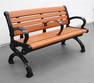 Quality Recycled Plastic Wood Outdoor Bench With Backrest Sandblasted Powder Coated Finsh wholesale