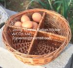 2016 new round shape wicker makeup storage basket 4 partitions