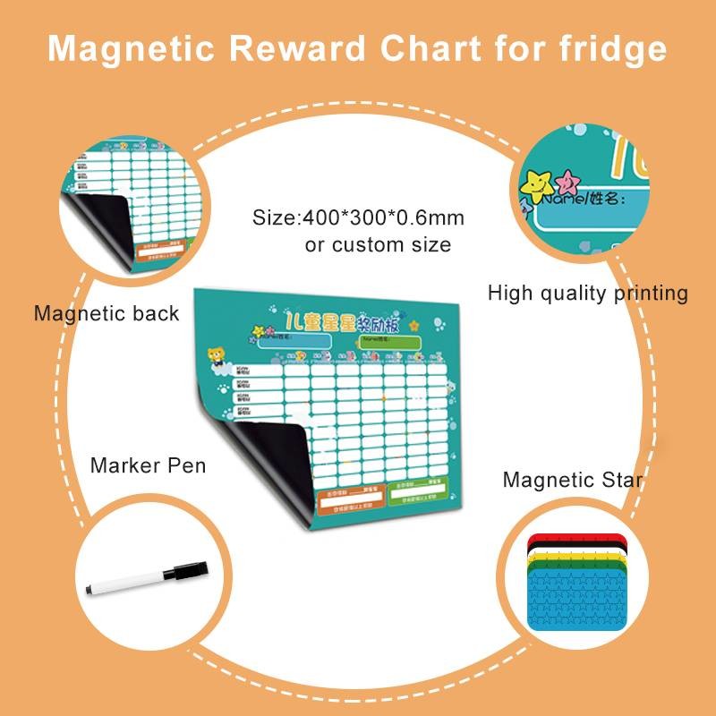 Dry Erase Childrens Magnetic Reward Chart A3 Custom Size