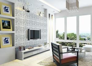 Quality 3D PVC Geometric Printing Wallpaper TV Background Contemporary Wall Covering wholesale