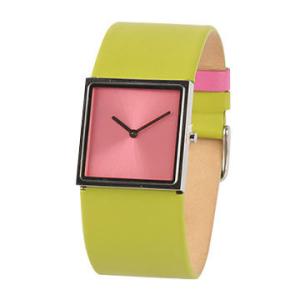 Quality Square Stainless Steel Watches Leather Band For Ladies , Quartz Hand Watch wholesale