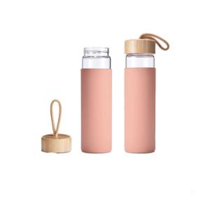 Quality Custom Silicone Sleeve Double Glass Tea Bottle With Strainer 400ml wholesale