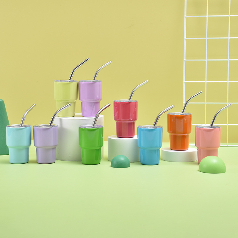 Cute Shot Glasses With Straw 2 Oz , Mini Shot Tumbler With Lid And Straw , Kawaii Insulated Tumblers For Espresso Coffee Spirits Cute Stuff Funny