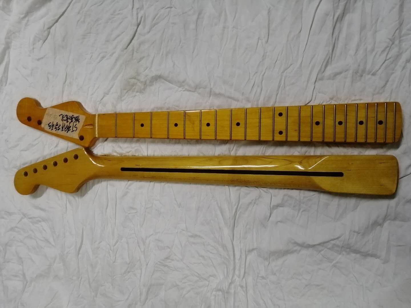 Custom Grand 22 Fret Roasted Maple Electric Guitar Neck for Handmade Tele Guitar Kits Gloss Finished with Bone Nut