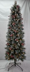 Quality 7FT Christmas Tree Pine Slim with Silver Frosted Christmas Theme wholesale