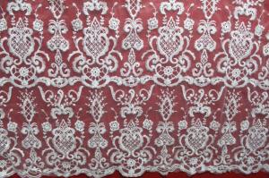Quality Diamond Mesh based Crown Style Embroidery Lace Fabric Crown for Women's Clothes wholesale