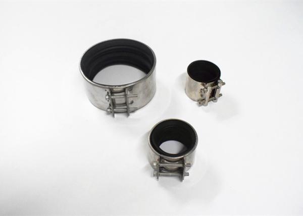 Heavy Steel Band 2 10 Inch Pipe Clamp , A-Type Pipe Couping Inner Rubber Heavy