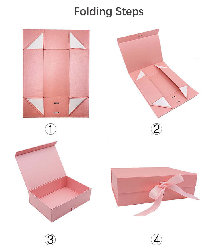 Foldable Magnetic 1200g 2mm Cardboard Luxury Gift Boxes Wedding Favor