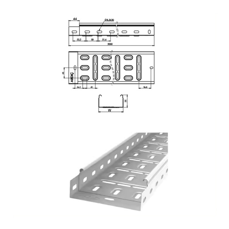 Lightweight Fireproof Aluminum Cable Tray Powder Coated Low Maintenance