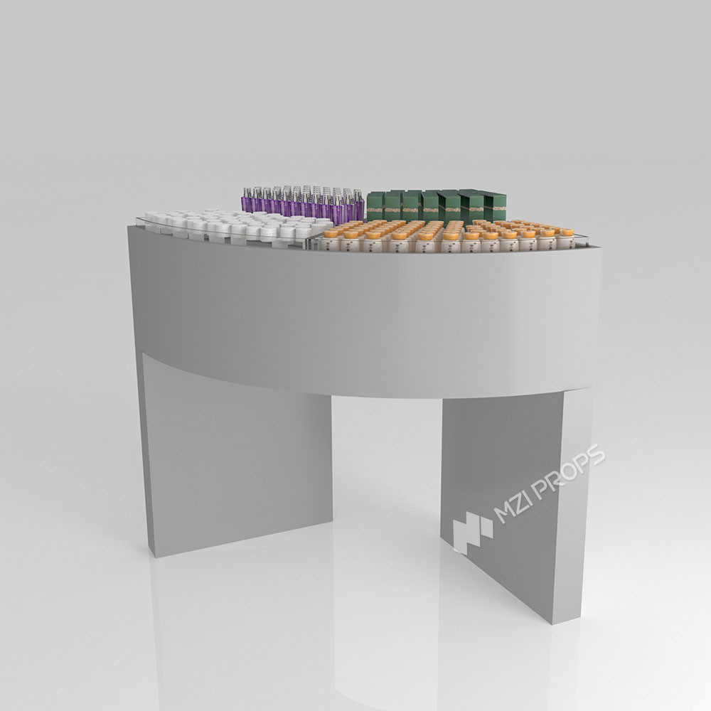 GDR07-XY06 Cosmetic Display Table with 3mm Transparent Acrylic Joint Box and Multi-Level Display for Shopping Mall