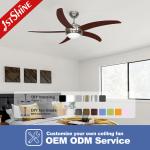 30W Motor 52 Inch LED Ceiling Fan Light DC Motor With 5 MDF Blades