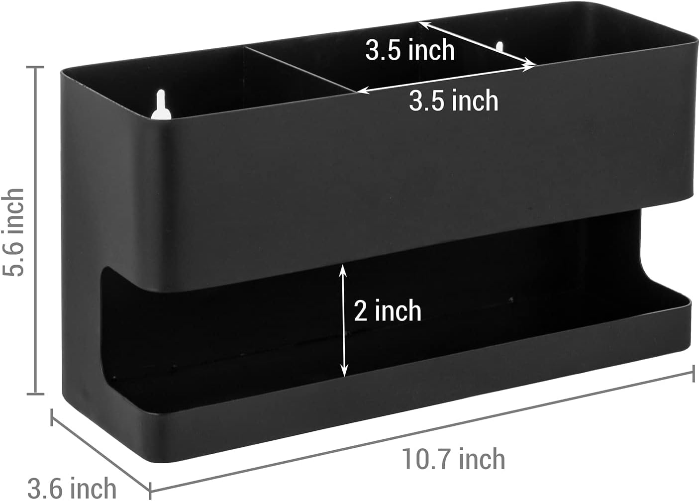 Wall Mounted Salon Accessory Caddy 3 Slots for Hair Dryer and Styling Tools Organizer