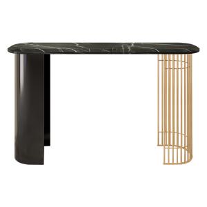 Quality Iron And Stainless Steel Black Console Table With Marble Top wholesale