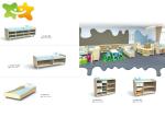 Combinable Community Preschool Furniture Set Humanization Design Cute Appearance