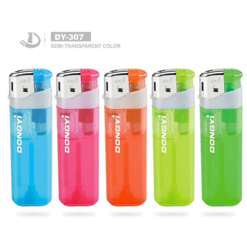 China Factory Wholesale Cheap Electronic Lighter High Quality Transparent Color Cigarette Lighter with ISO994