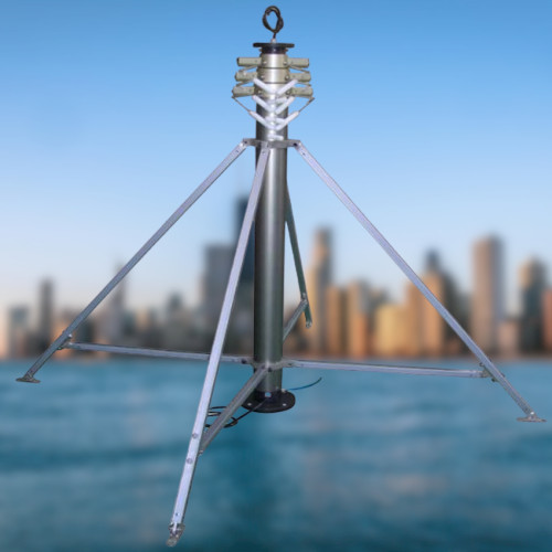 15M Sectional Steel Winch Up Self Supporting Telescoping Antenna Mast Tower