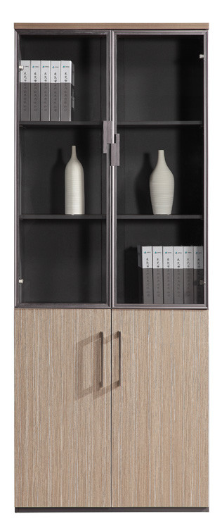 2 Swing Doors Wood Storage Cabinets OEM / ODM 800mm Length Staff Furniture