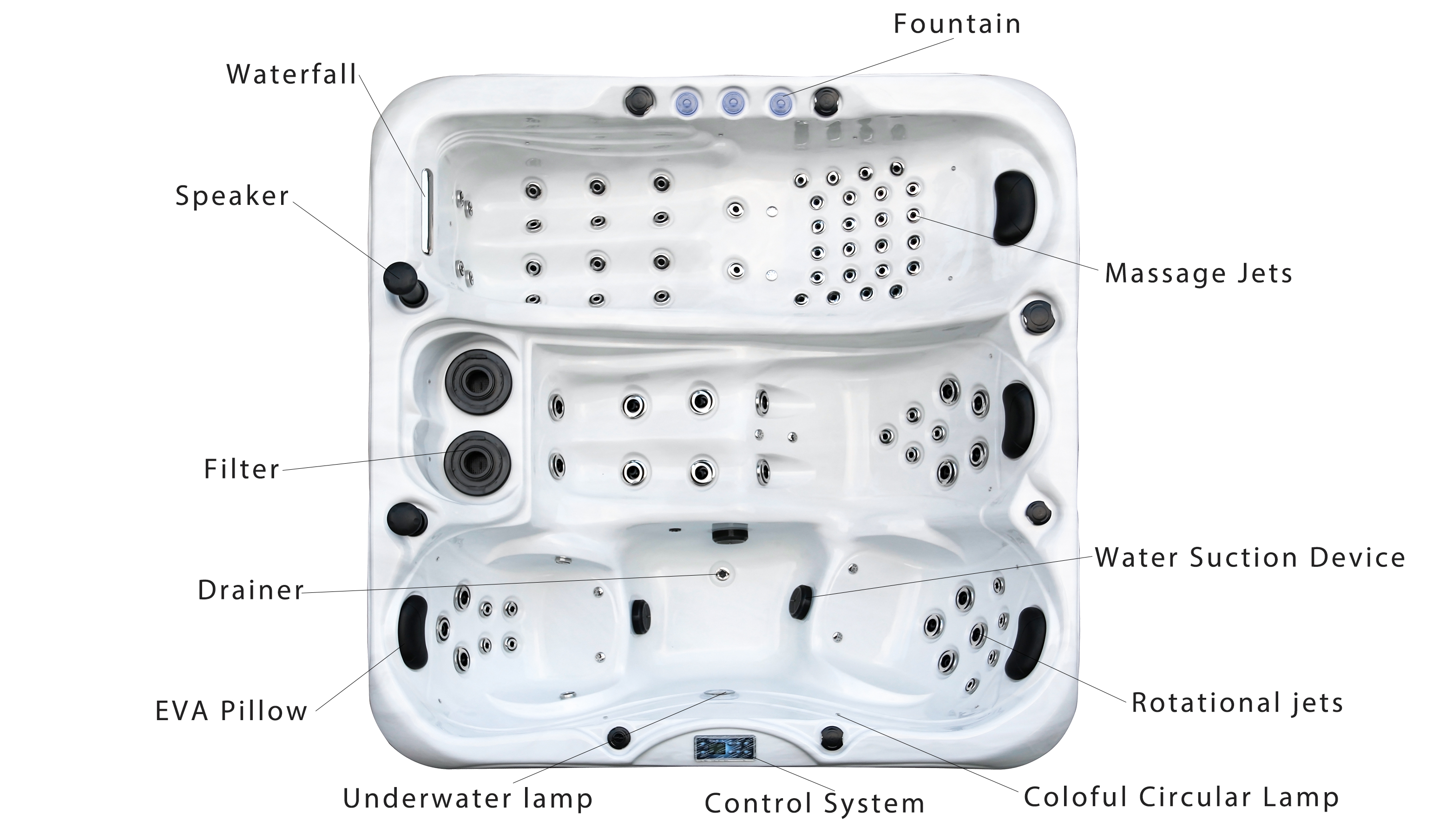 High Quality 4 Persons Outdoor Spa Hot Tub Spas Bubble Bathtub For Massage