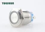 Yellow Orange Ring LED Metal Push Button Switch 304 / 316 Stainless Steel Shell