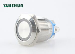 Quality Yellow Orange Ring LED Metal Push Button Switch 304 / 316 Stainless Steel Shell wholesale