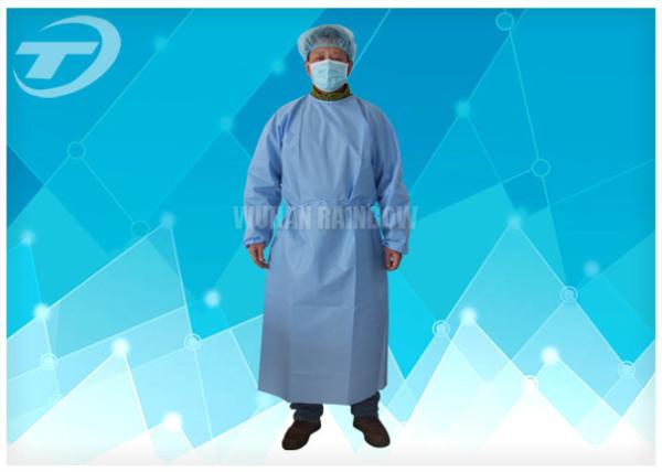 Reinforced Sterile Surgical Gowns Non Woven / Disposable Patient Gowns For