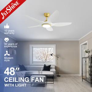 Quality 1stshine OEM Color Dimmable LED Light Ceiling Fan 5 Blades DC Motor and Remote Control wholesale