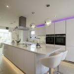 Waterproof L Shape Kitchen Cabinet Set with Modern Design and Quartz Stone