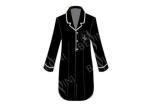 Black Plus Size Modal Sleepwear , Womens Long Sleeve Nightshirt Button Placket