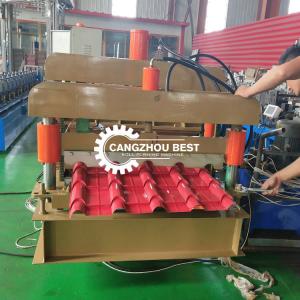 Quality Color Steel Q Roof Tile Roll Forming Machine , Iron Sheet Making Machine wholesale