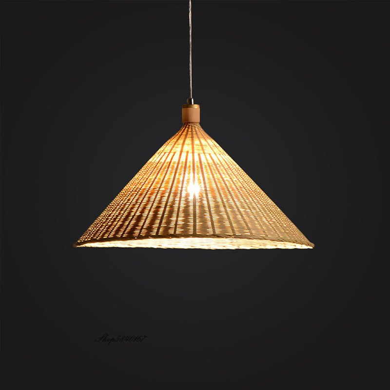 New Chinese Style Bamboo Pendant Lights Traditional Hand-made Bamboo cone lamp(WH-WP-72）