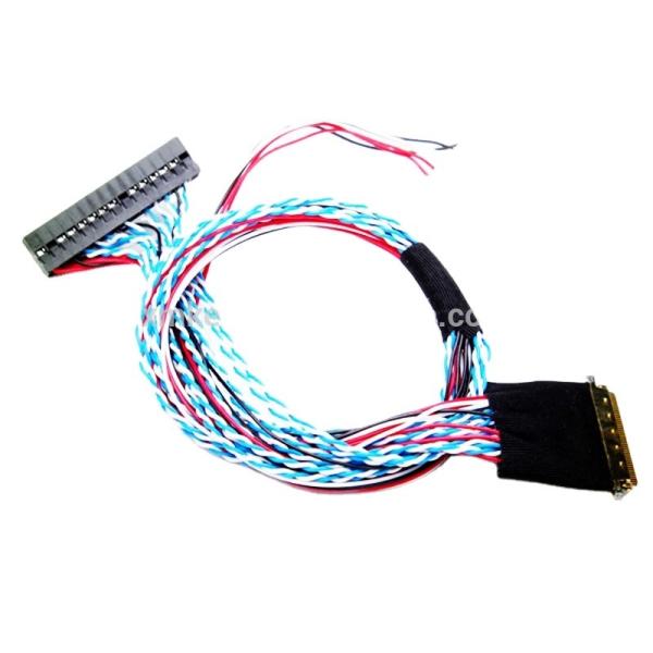 Copper Conductors OEM ODM RoHS Compliant LVDS Cable Assembly for 30 Pin 40 Pin