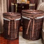 Cheap Storage Rattan Wicker Willow Laundry Basket With Lid Fashion Natural