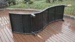 Modern Swimming Pool Waterproof Rattan Sun Lounger With Cushion